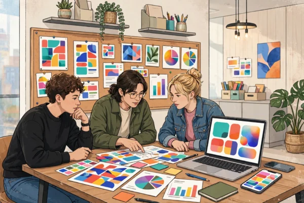 Marketing team planning an AI-powered advertising campaign