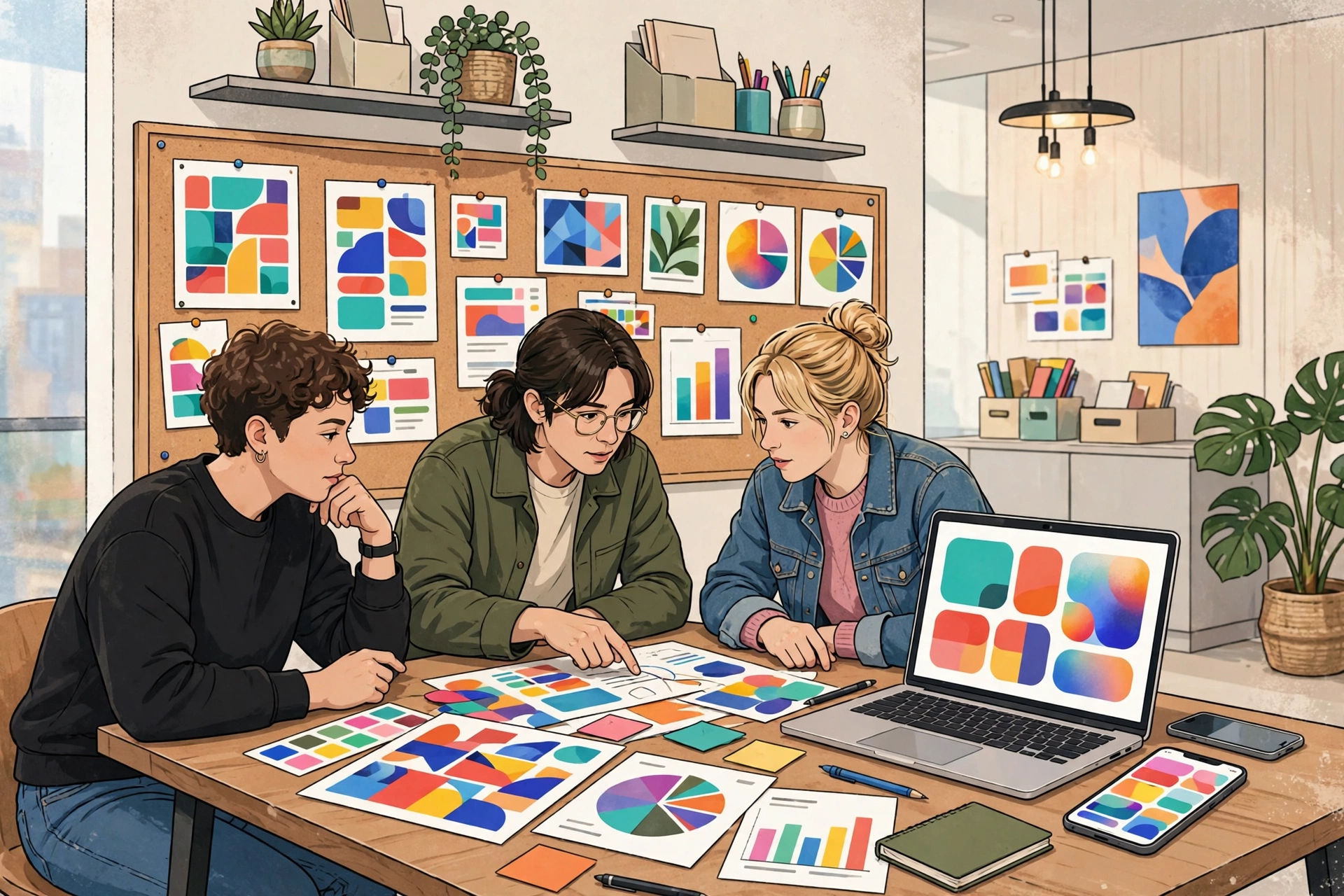 Marketing team planning an AI-powered advertising campaign