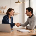 Recruiter reviewing candidates with AI hiring software