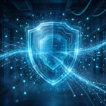 Security operations center monitoring AI threat detection screens